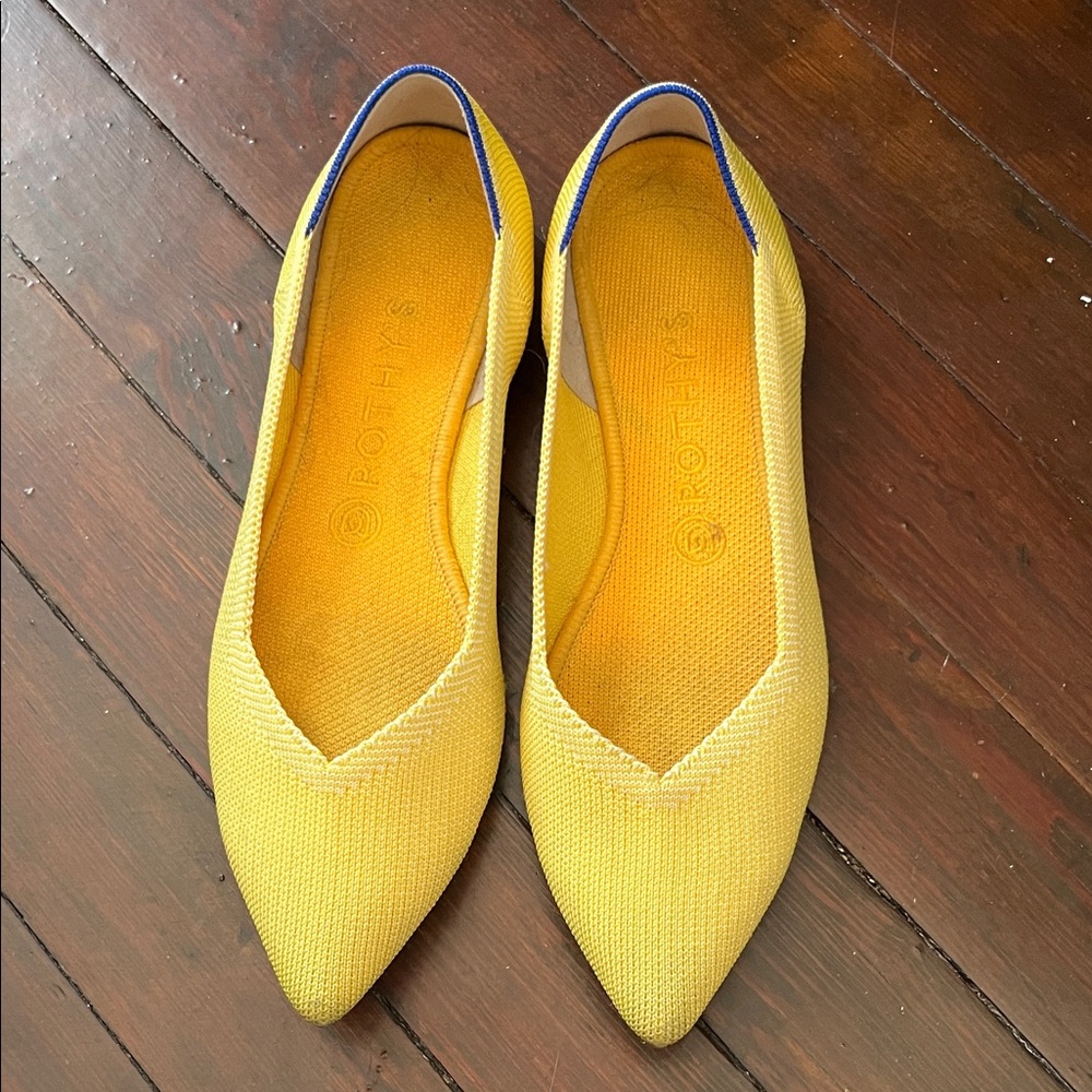 Rothy's Vibrant Yellow Pointed Flats